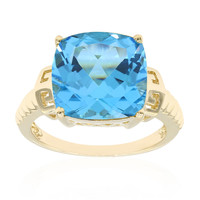 Bague en or et Topaze bleu Suisse