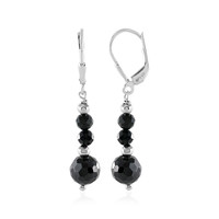 Boucles d'oreilles en argent et Spinelle noir