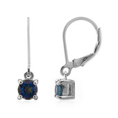 Boucles d'oreilles en argent et Quartz mystique bleu