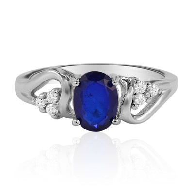 Bague en argent et Spinelle bleu roi