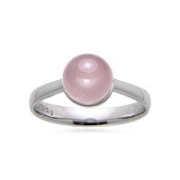 Bague en argent et Quartz rose