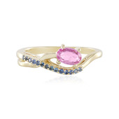 Bague en or et Saphir rose de Ceylan