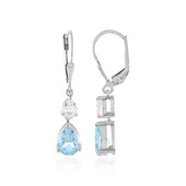 Boucles d'oreilles en argent et Topaze bleu ciel