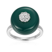 Bague en argent et Agate verte