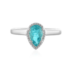 Bague en argent et Apatite bleue