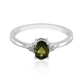 Bague en argent et Moldavite