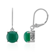 Boucles d'oreilles en argent et Agate verte