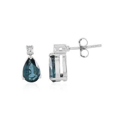 Boucles d'oreilles en argent et Kyanite bleu pétrole