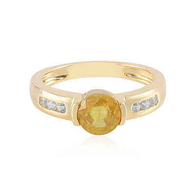 Bague en argent et Saphir jaune de Madagascar