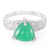 Bague en argent et Calcédoine verte