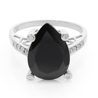 Bague en argent et Spinelle noir