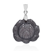 Pendentif en argent et Obsidienne à reflets argentés