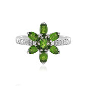 Bague en argent et Diopside de Russie