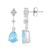 Boucles d'oreilles en argent et Topaze bleu ciel