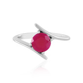 Bague en argent et Calcedoine framboise