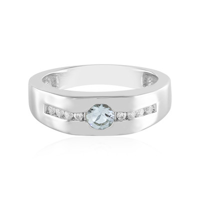 Bague en argent et Aigue-marine du Brésil