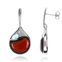 Boucles d'oreilles en argent et Ambre