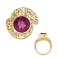 Bague en or et Fluorite rose (Ornaments by de Melo)