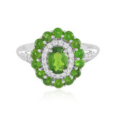 Bague en argent et Diopside de Russie