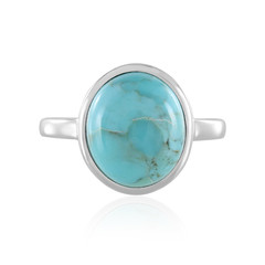 Bague en argent et Turquoise bleue de Mohavie