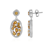 Boucles d'oreilles en argent et Citrine