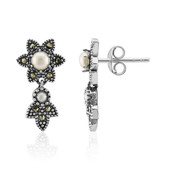 Boucles d'oreilles en argent et Perle blanche de culture d'eau douce