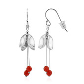 Boucles d'oreilles en argent et Agate rouge