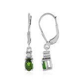 Boucles d'oreilles en argent et Diopside de Russie