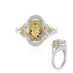 Bague en argent et Quartz jaune mystique