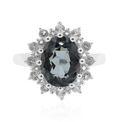 Bague en argent et Topaze mystique noire