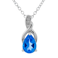 Collier en argent et Topaze Bleue Indigo