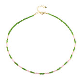 Collier en argent et Diopside de Russie