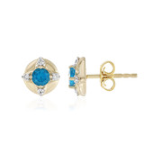 Boucles d'oreilles en argent et Apatite bleu néon