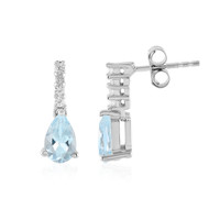 Boucles d'oreilles en argent et Topaze bleu ciel