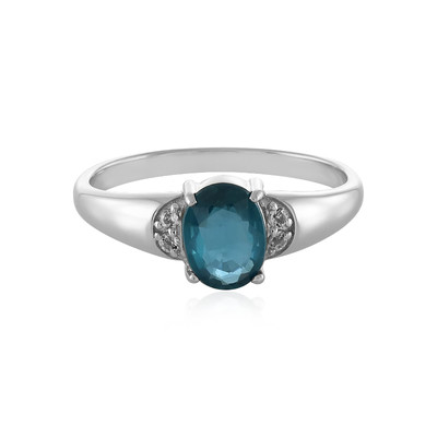 Bague en argent et Kyanite bleu pétrole