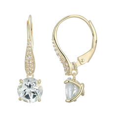 Boucles d'oreilles en argent et Topaze blanche