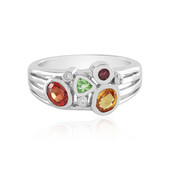 Bague en argent et Saphir rouge du soir