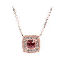 Collier en argent et Zircon rose (Dallas Prince Designs)