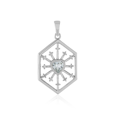 Pendentif en argent et Aigue-marine du Brésil