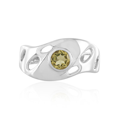 Bague en argent et Béryl jaune (de Melo)