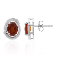 Boucles d'oreilles en argent et Grenat Hessonite