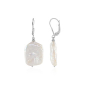 Boucles d'oreilles en argent et Perle blanche de culture d'eau douce