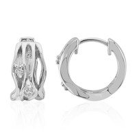 Boucles d'oreilles en argent et Diamant SI1 (G)