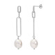 Boucles d'oreilles en argent et Perle blanche de culture d'eau douce