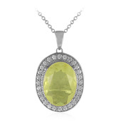 Collier en argent et Quartz jaune pastel