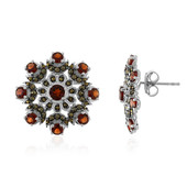 Boucles d'oreilles en argent et Grenat rouge