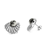 Boucles d'oreilles en argent et Dolomite White Buffalo