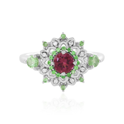 Bague en argent et Tourmaline rose du Nigéria