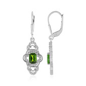 Boucles d'oreilles en argent et Diopside de Russie