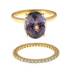 Bague en or et Tanzanite non chauffée